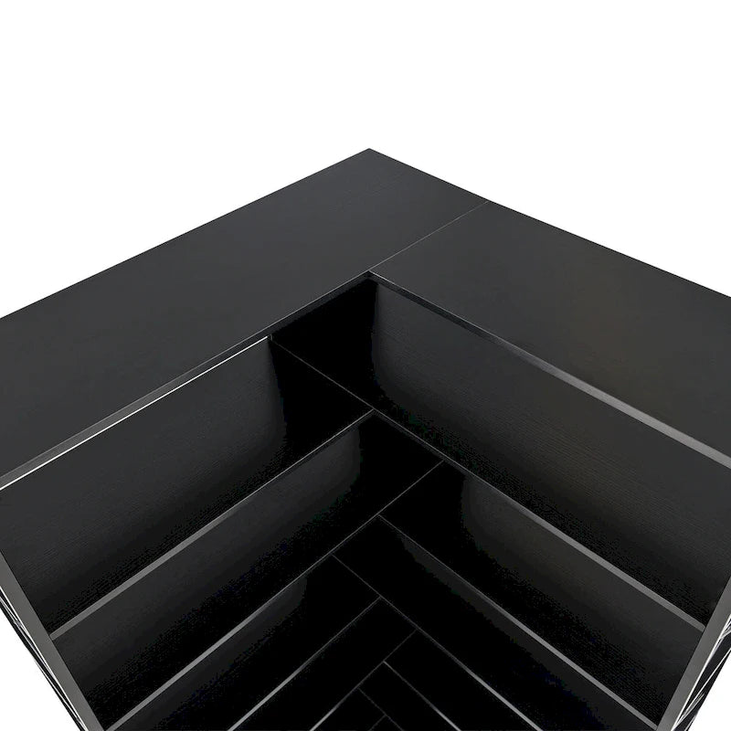 Bibliothèque d'angle en forme de L à 7 niveaux