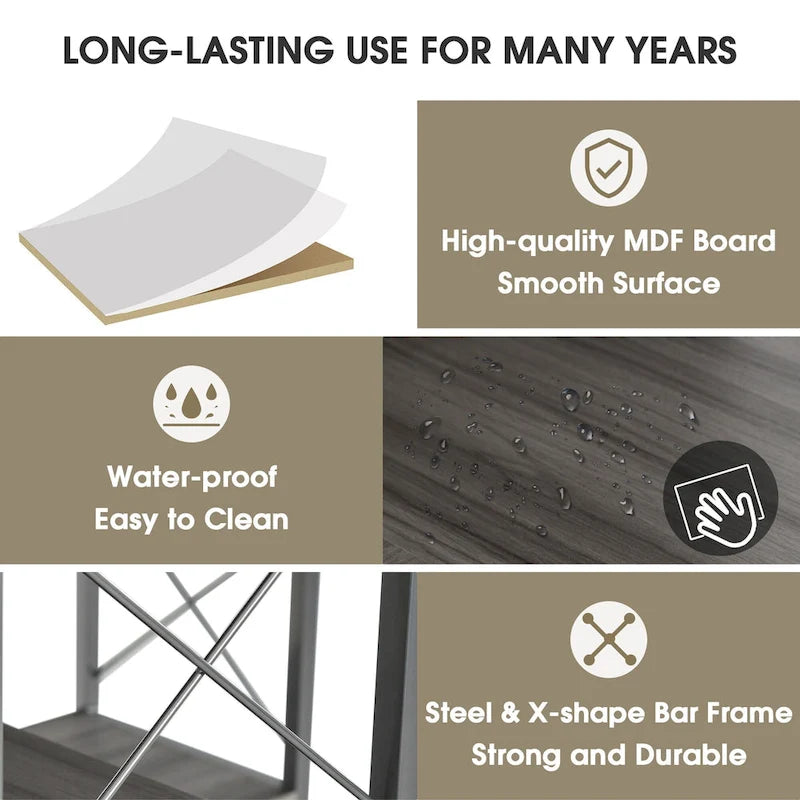 Bibliothèque d'angle en forme de L à 7 niveaux