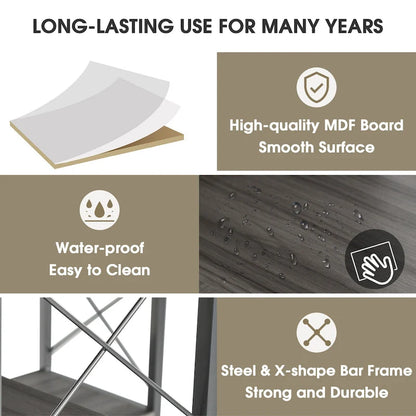 Bibliothèque d'angle en forme de L à 7 niveaux