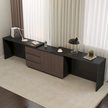 Bureau extensible extra large et moderne avec commode à tiroirs pour le rangement