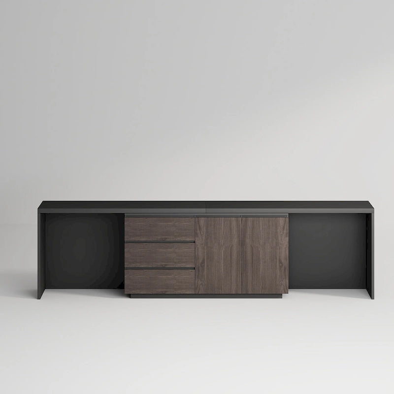 Bureau extensible extra large et moderne avec commode à tiroirs pour le rangement