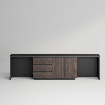 Bureau extensible extra large et moderne avec commode à tiroirs pour le rangement