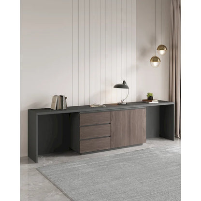 Bureau extensible extra large et moderne avec commode à tiroirs pour le rangement