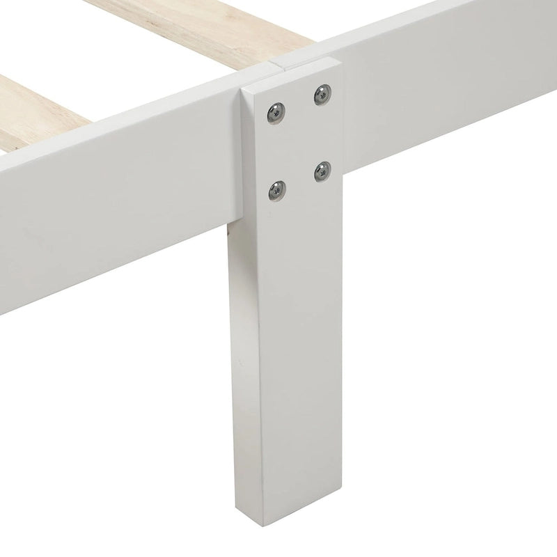 Lit plateforme en bois avec tête et pied de lit