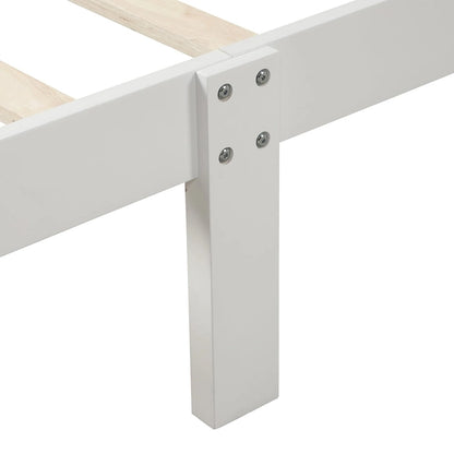 Lit plateforme en bois avec tête et pied de lit