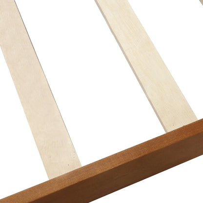 Lit plateforme en bois avec tête et pied de lit