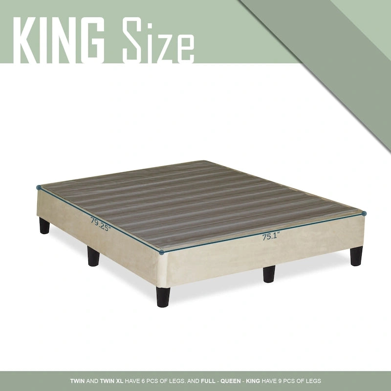 Lit plateforme Onetan 13 pouces avec pieds, beige