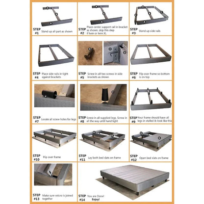 Lit plateforme Onetan 13 pouces avec pieds, beige