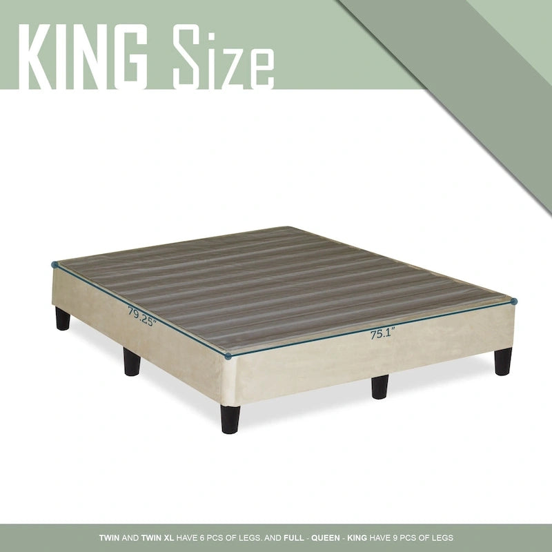 Lit plateforme Onetan 13 pouces avec pieds, beige