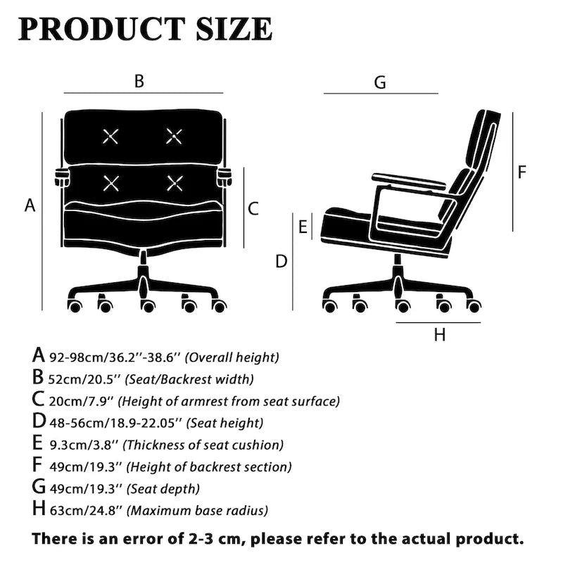 Fauteuil de bureau ergonomique en cuir avec soutien lombaire et hauteur réglable, pour hall d'entrée