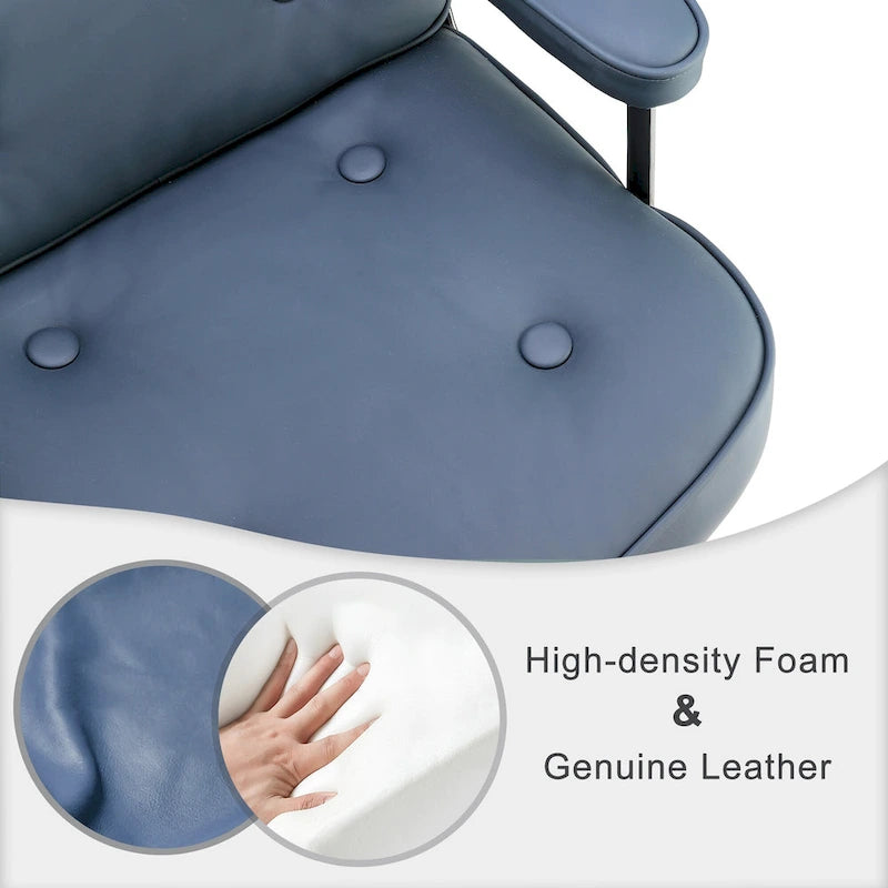 Fauteuil de bureau ergonomique en cuir avec soutien lombaire et hauteur réglable, pour hall d'entrée