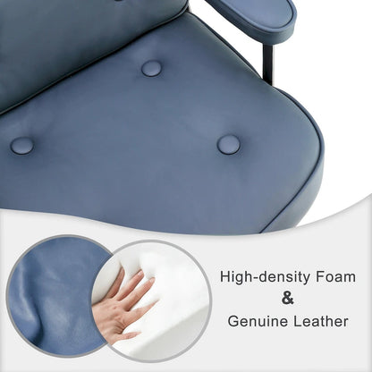 Fauteuil de bureau ergonomique en cuir avec soutien lombaire et hauteur réglable, pour hall d'entrée