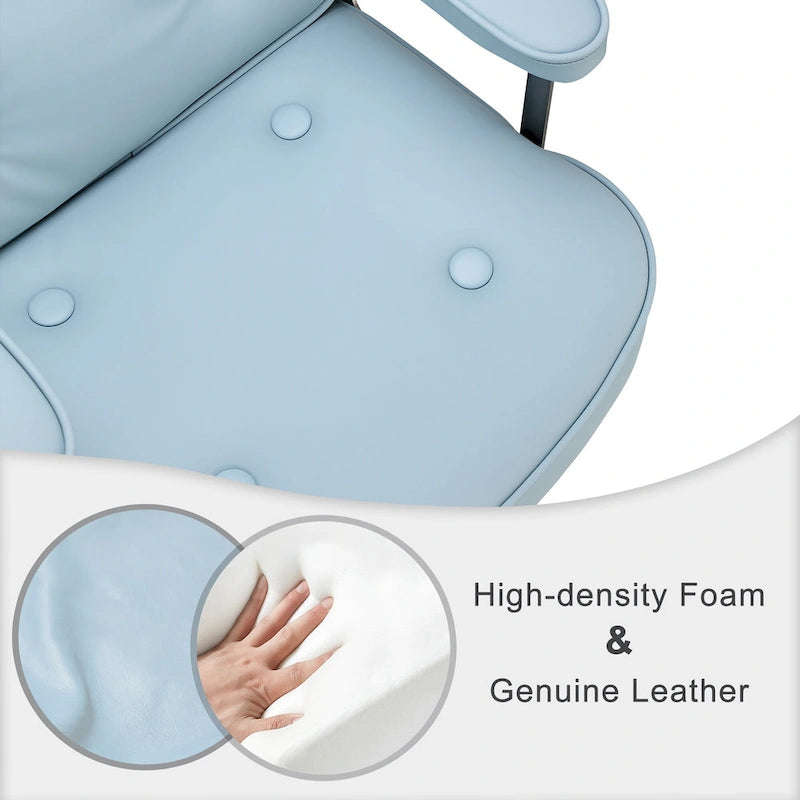 Fauteuil de bureau ergonomique en cuir avec soutien lombaire et hauteur réglable, pour hall d'entrée