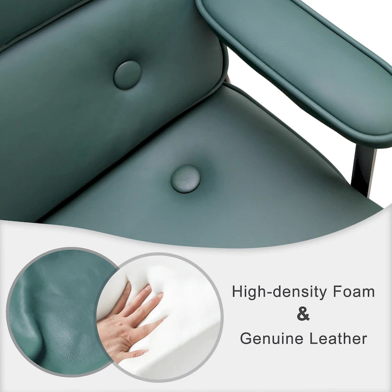 Fauteuil de bureau ergonomique en cuir avec soutien lombaire et hauteur réglable, pour hall d'entrée