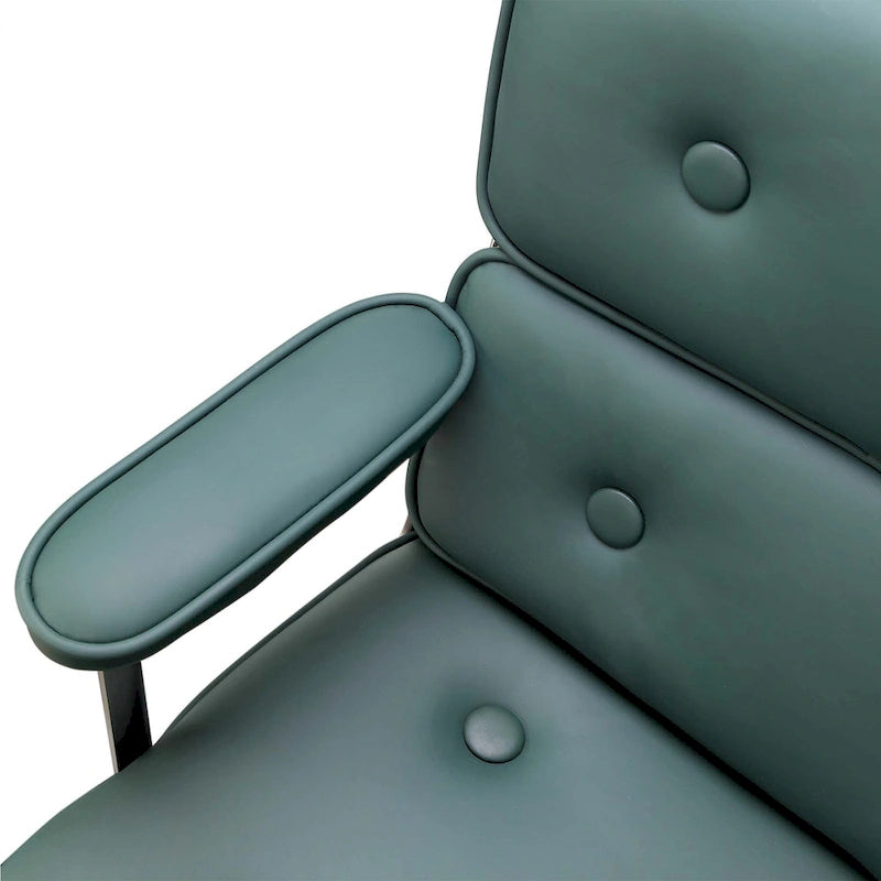 Fauteuil de bureau ergonomique en cuir avec soutien lombaire et hauteur réglable, pour hall d'entrée