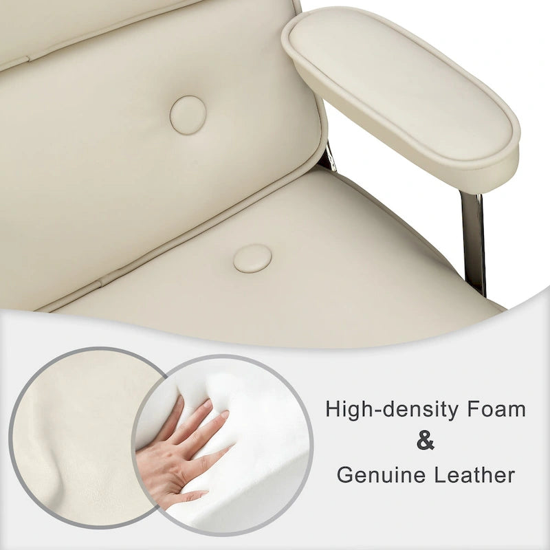 Fauteuil de bureau ergonomique en cuir avec soutien lombaire et hauteur réglable, pour hall d'entrée