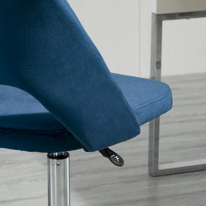 Chaise de bureau Vinsetto moderne à dossier mi-haut avec revêtement en velours, chaise de bureau pivotante sans accoudoirs