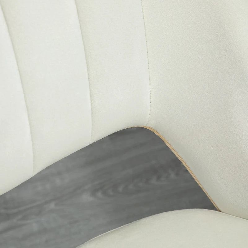 Chaise de bureau Vinsetto moderne à dossier mi-haut avec revêtement en velours, chaise de bureau pivotante sans accoudoirs