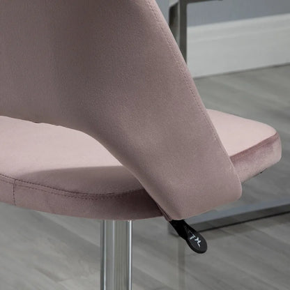 Chaise de bureau Vinsetto moderne à dossier mi-haut avec revêtement en velours, chaise de bureau pivotante sans accoudoirs