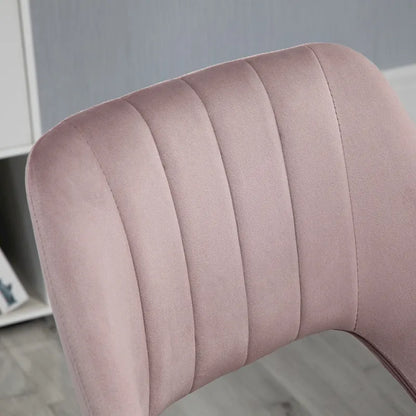 Chaise de bureau Vinsetto moderne à dossier mi-haut avec revêtement en velours, chaise de bureau pivotante sans accoudoirs