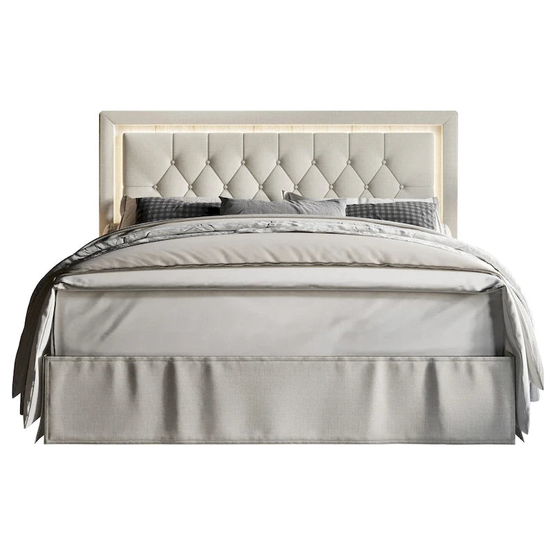 Lit plateforme capitonné Gianna