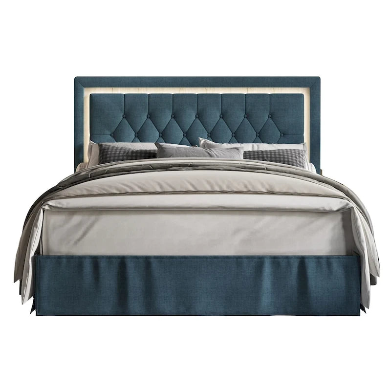 Lit plateforme capitonné Gianna