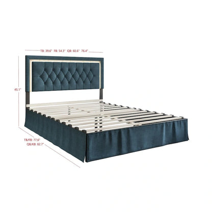 Lit plateforme capitonné Gianna