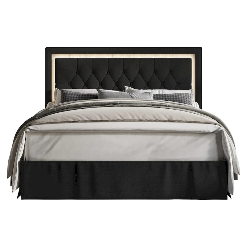 Lit plateforme capitonné Gianna