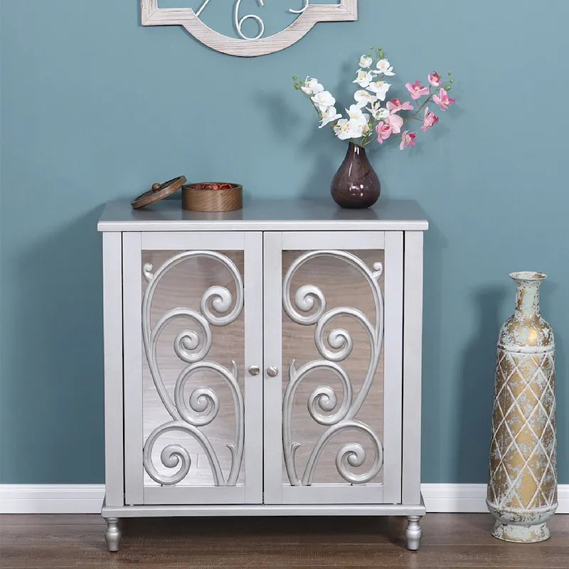 Armoire de rangement à miroir Fujimori 2 portes argentée Sophia &amp; William