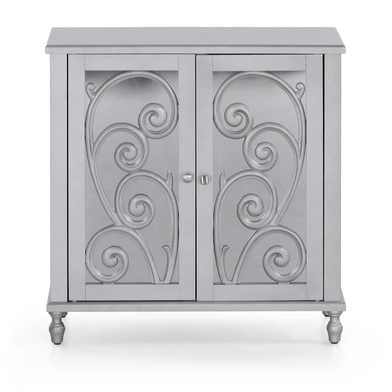 Armoire de rangement à miroir Fujimori 2 portes argentée Sophia &amp; William