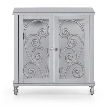 Armoire de rangement à miroir Fujimori 2 portes argentée Sophia &amp; William