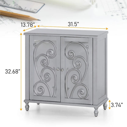 Armoire de rangement à miroir Fujimori 2 portes argentée Sophia &amp; William