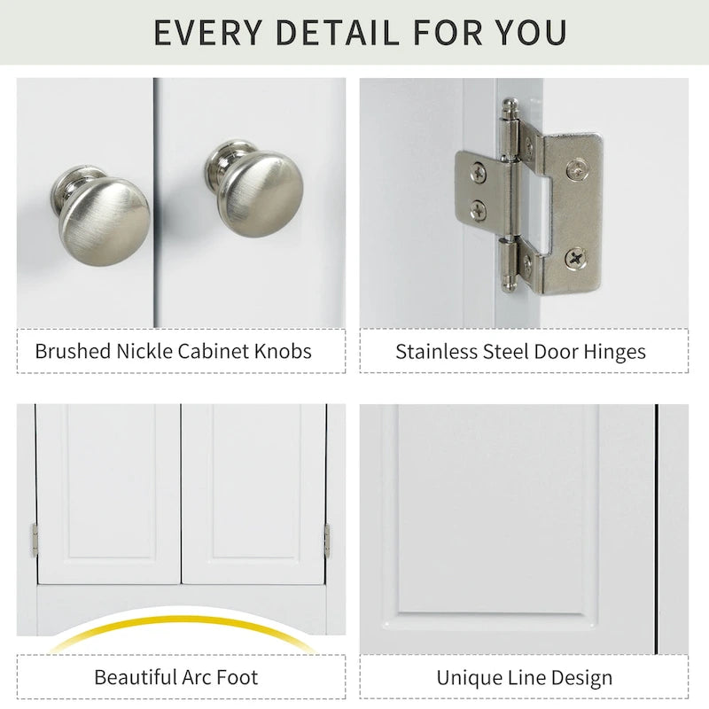Meuble de rangement triangulaire pour salle de bain avec étagères réglables, 43,7 cm (L) x 43,7 cm (P)