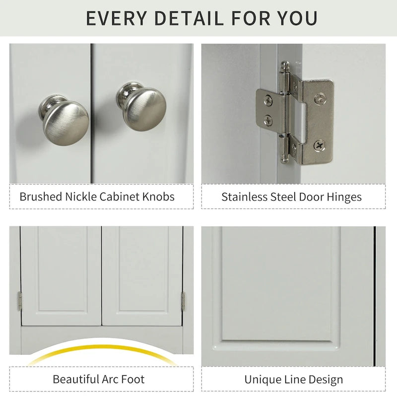 Meuble de rangement triangulaire pour salle de bain avec étagères réglables, 43,7 cm (L) x 43,7 cm (P)