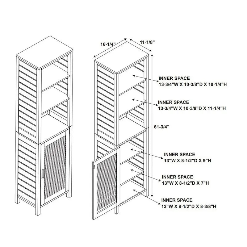 Armoire haute en bambou Bracken