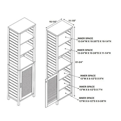 Armoire haute en bambou Bracken