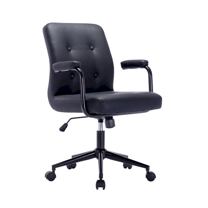 Fauteuil de bureau Porthos Home Ames en similicuir avec piètement à roulettes en acier et système d'inclinaison central