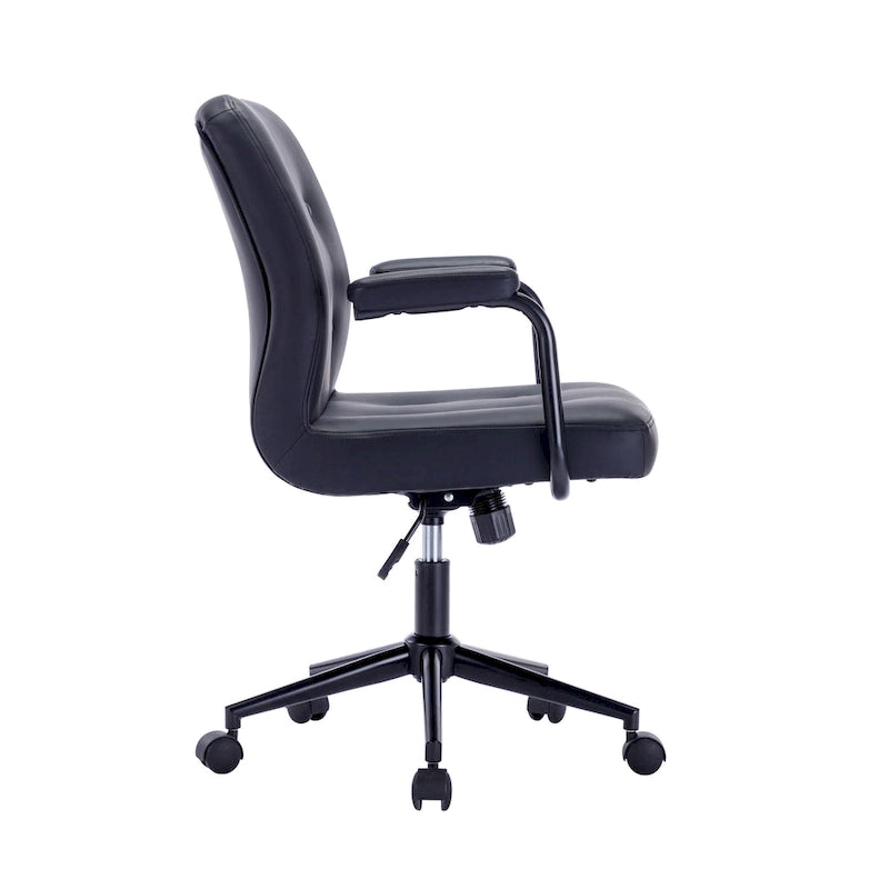 Fauteuil de bureau Porthos Home Ames en similicuir avec piètement à roulettes en acier et système d'inclinaison central