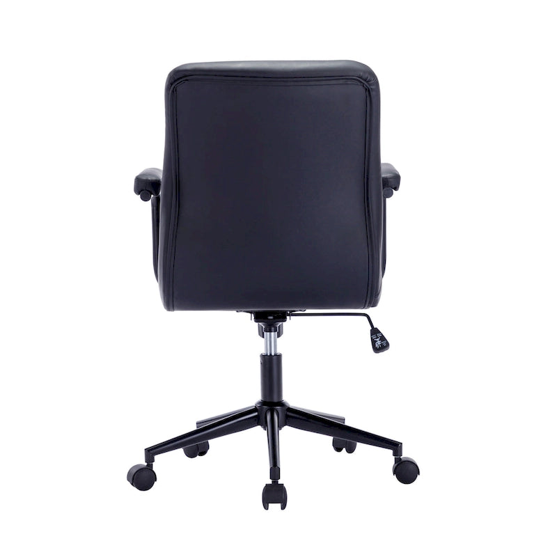 Fauteuil de bureau Porthos Home Ames en similicuir avec piètement à roulettes en acier et système d'inclinaison central