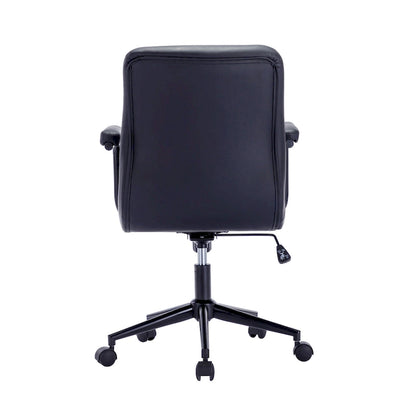 Fauteuil de bureau Porthos Home Ames en similicuir avec piètement à roulettes en acier et système d'inclinaison central