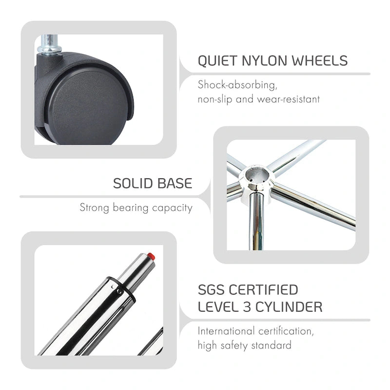 Fauteuil de bureau Porthos Home Ames en similicuir avec piètement à roulettes en acier et système d'inclinaison central