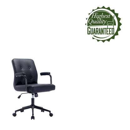 Fauteuil de bureau Porthos Home Ames en similicuir avec piètement à roulettes en acier et système d'inclinaison central