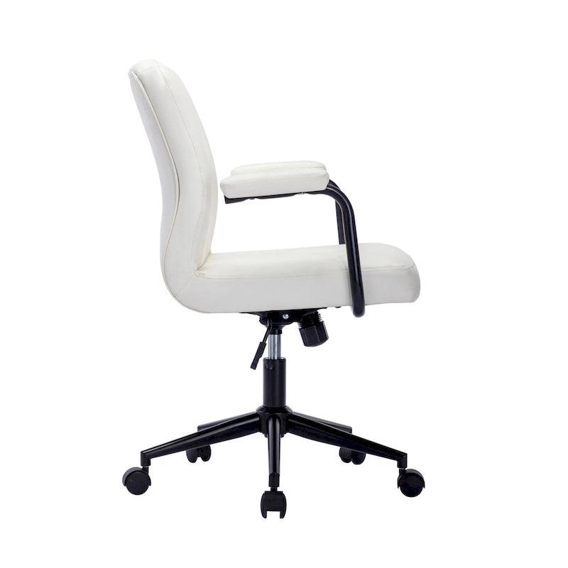 Fauteuil de bureau Porthos Home Ames en similicuir avec piètement à roulettes en acier et système d'inclinaison central