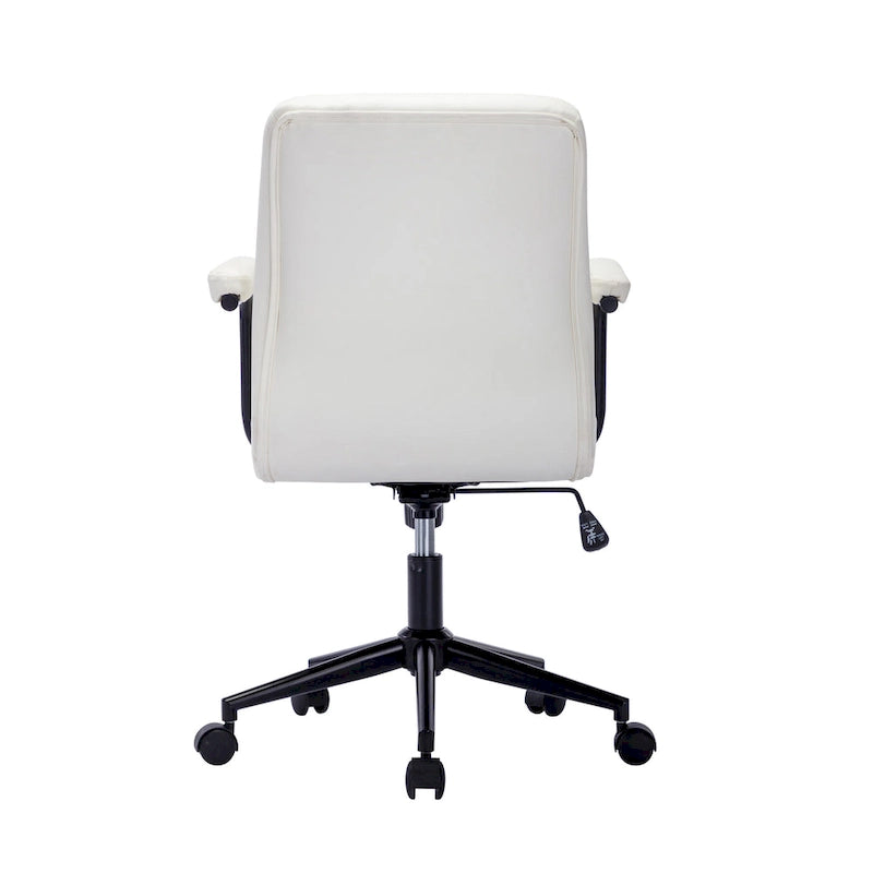 Fauteuil de bureau Porthos Home Ames en similicuir avec piètement à roulettes en acier et système d'inclinaison central