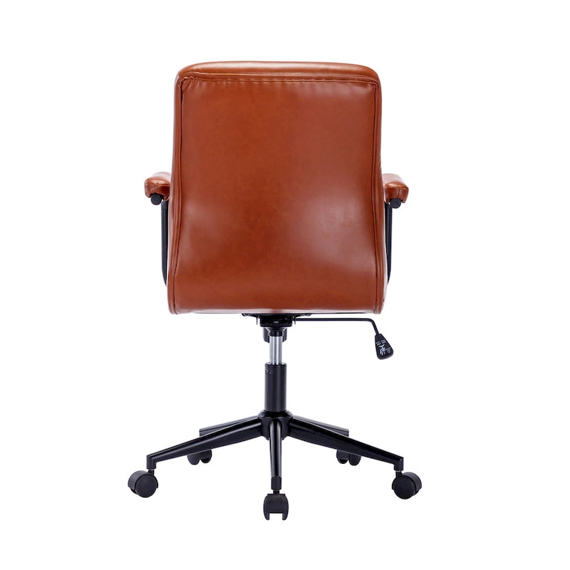 Fauteuil de bureau Porthos Home Ames en similicuir avec piètement à roulettes en acier et système d'inclinaison central