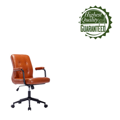 Fauteuil de bureau Porthos Home Ames en similicuir avec piètement à roulettes en acier et système d'inclinaison central