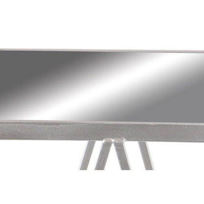 Table d'appoint contemporaine en métal doré, argenté ou noir avec plateau en verre miroir (lot de 2) - 15 x 15 x 25