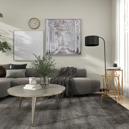 Table d'appoint contemporaine en métal doré, argenté ou noir avec plateau en verre miroir (lot de 2) - 15 x 15 x 25