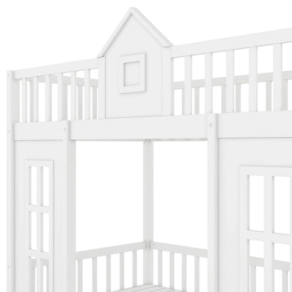 Lit superposé deux places avec table modulable, lit supérieur transformable en lit et bureau en dessous - Gris