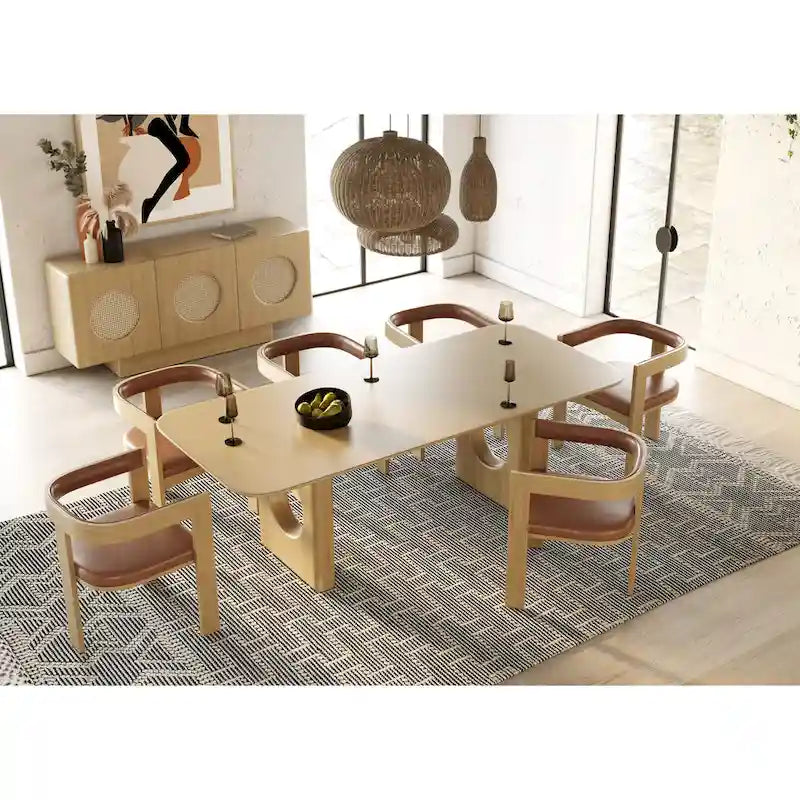 Table de salle à manger moderne en chêne blanc Nova Domus Oshana